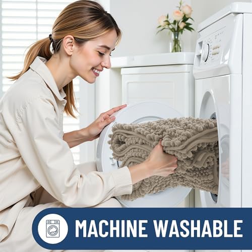 Smiry Bathroom Toilet Rugs U Shaped 24X20, Chenille Bath mats for Toilet - Image 6