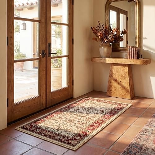 SAFAVIEH Lyndhurst Accent Rug 2x3, Ivory & Red LNH212K by Unknown
