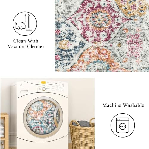 Lahome Moroccan Small Washable Area Rug, 3x5 Rug for Bedroom Living Room - Image 3