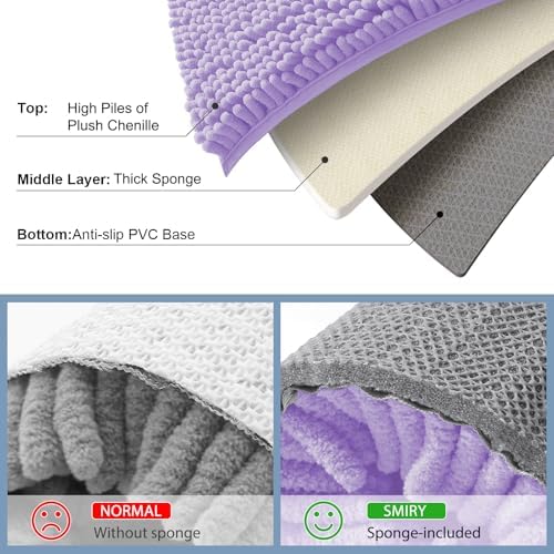 Smiry Bathroom Rugs 30X20, Luxury Chenille Extra Soft Absorbent Bath Mat - Image 5