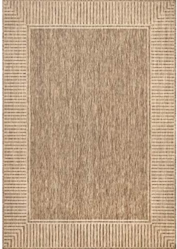 nuLOOM Asha Light Brown Bordered Indoor/Outdoor Area Rug, 4' x 6' - Image 2