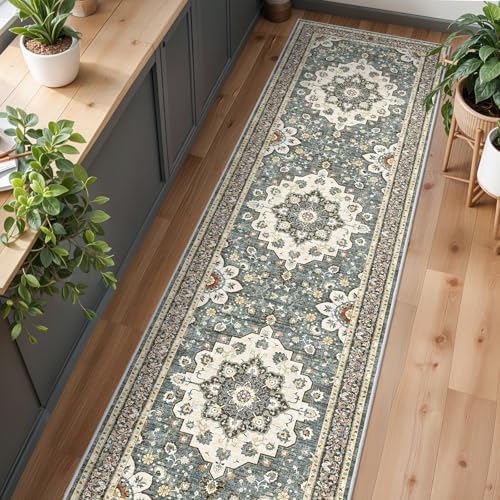 Washable 3x12 Hallway Runner Rug: Vintage Soft Non Slip Rug for Entryway - Image 3