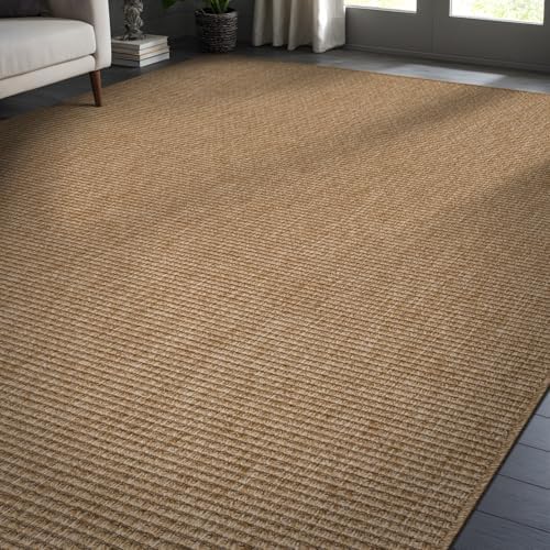 CAMILSON Easy Jute Rug 8x10, Indoor Outdoor Natural Color Farmhouse Area Rugs for Living Room Patio and Kitchen Rug, Solid Boho Woven Design, Easy-Cleaning, Washable Outside Carpet Alfombras (8 x 10) - Image 4