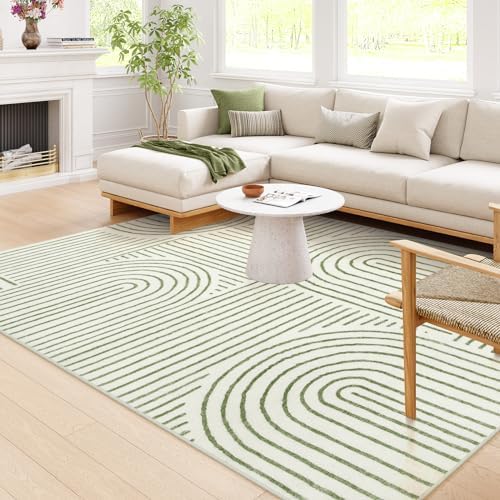 Lahome Abstract 10x14 Area Rugs for Living Room, Green Soft Washable Rugs by Lahome