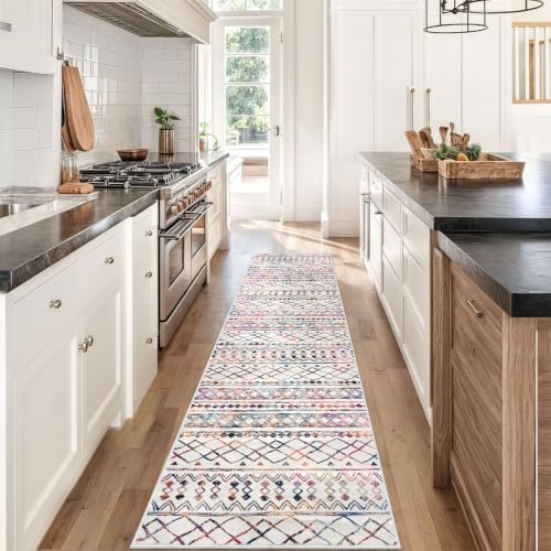 KUTA Moroccan Washable Hallway Runner Rug, 2x8 Vintage Multi-Color Boho - Image 3