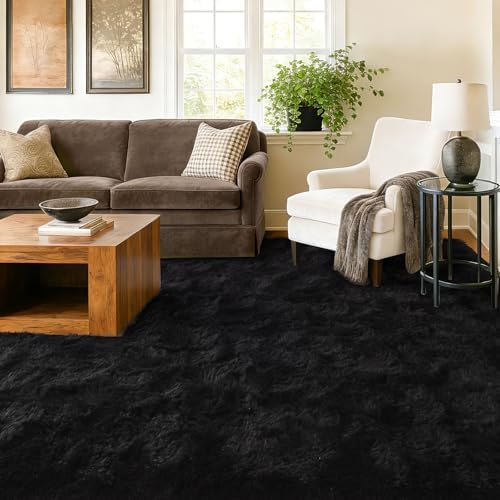 10x14 Extra Large Fluffy Shaggy Area Rugs Non-Slip for Living Room Black - Image 4