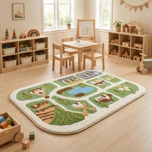 Nayoroom 3D High-Low Tufted Town Road Kids Playroom Rug, 3 x 5 ft - Image 2