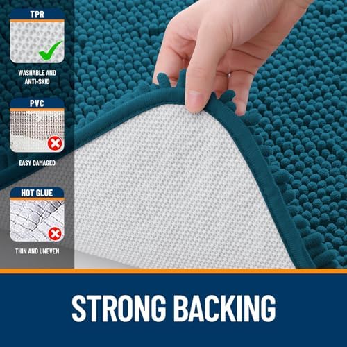OLANLY Toilet Rugs U-Shaped 20x20, Soft Absorbent Chenille Contour Rugs - Image 6
