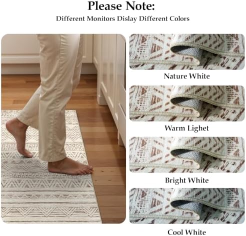 Ksrau 3x3 Square Area Rug Washable: Non Slip Living Room Floor Mat Beige - Image 7