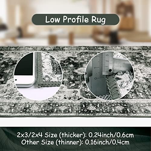 Moynesa Washable Black and White Runner Rug - 2x6 Bathroom Runner with Rubber Backing, Hallway Boho Non-Slip Non-Shedding Low Pile Accent Carpet for Laundry Room Entryway - Image 5