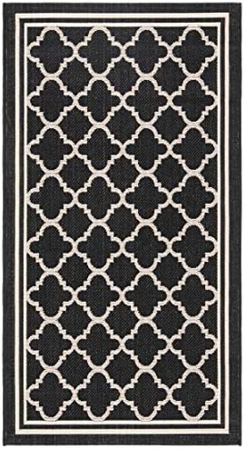 SAFAVIEH Washable Rug Outdoor Courtyard Collection - 2'7" x 5', Black & Beige, Non-Shedding & Easy Cleaning, Ideal for Patio, Backyard, Mudroom (CY6918-226) - Image 2