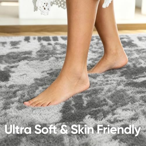 Noahas 2x10 Grey Fluffy Soft Runner Rug Non-Slip for Bedroom Dorm Hallway - Image 5