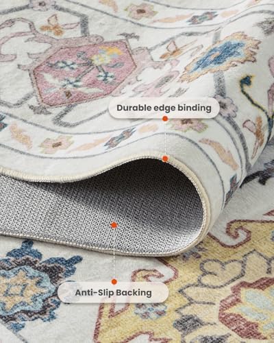 Amada Vintage Washable Area Rug,9'x12',Beige/Multi - Image 4