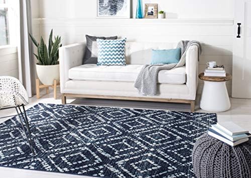 SAFAVIEH Adirondack Area Rug 4'x6', Boho Navy & Ivory ADR131N - Image 3