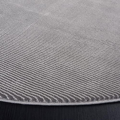 SAFAVIEH Revive Collection Area Rug - 6'7" Round, Grey, Solid Design, Non-Shedding & Easy Care, Ideal for High Traffic Areas in Living Room, Bedroom (REV102F) - Image 4