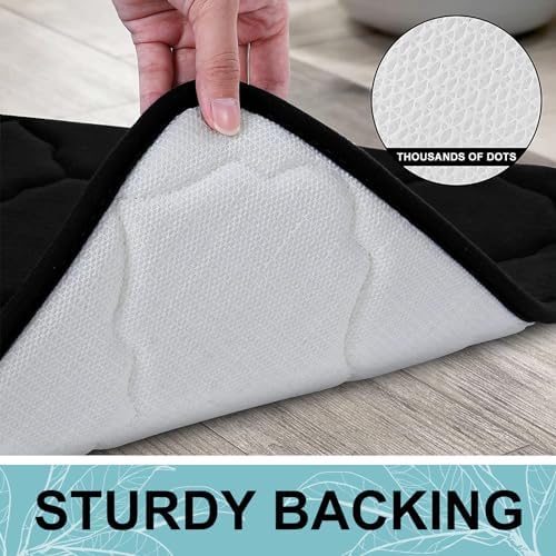 OLANLY Memory Foam Bath Mat Rug 44x24, Ultra Soft Bathroom Rugs, Black - Image 4