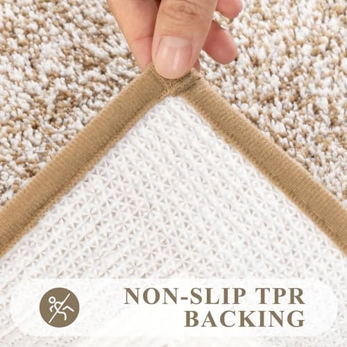 Pauwer Bathroom Rug Sets 3 Piece, Non Slip Washable Bath Mat, Khaki - Image 5