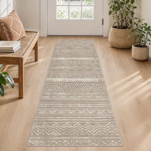Nakagishi Boho 2x6 Runner Rug Machine Washable Rugs Non Slip Dark Brown - Image 3