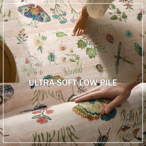 4x6 Washable Area Rugs for Entryway: Small Living Room Rug Stain Resistant Non Slip Low Pile Soft Faux Wool Throw Rug for Bedroom Kitchen Bathroom Laundry Room Dorm Home Office Front Door Entry Indoor - Image 3