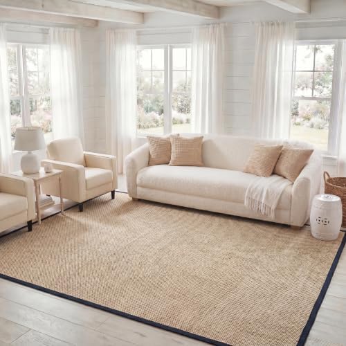 SAFAVIEH Natural Fiber Area Rug 8x10, Sisal Textured Large Navy NF143N by Unknown