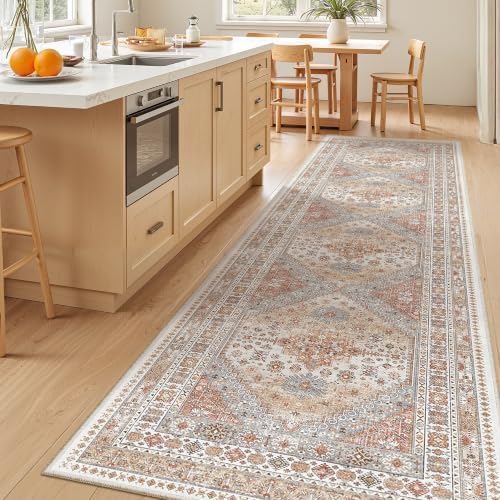 zesthome 3x12 Runner Rug Non Slip,Washable Hallway Runner Rug,Orange by Zesthome