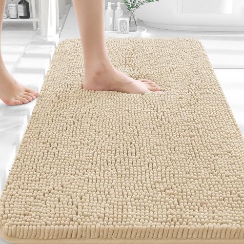 OLANLY Bathroom Rugs 36x24, Extra Soft Absorbent Chenille Bath Rugs by OLANLY