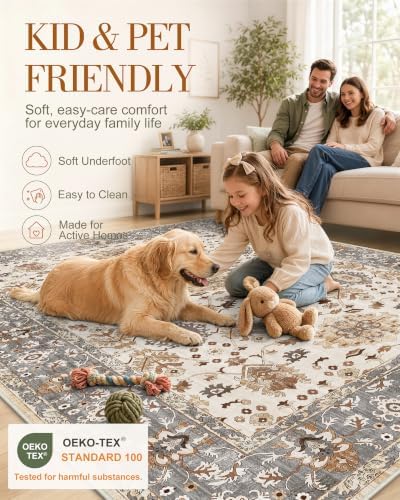 OLANLY 4x6 Washable Area Rug, Soft Non Slip Carpet for Bedroom Living Room - Image 5