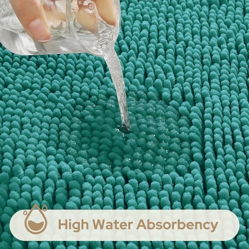 HOMEIDEAS Bathroom Rugs Set of 3, Super Soft Absorbent Chenille Bath Rugs - Image 5
