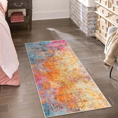 Lahome Kitchen Rugs, 2x4 Washable Rug with Soft Low-Pile for Entryway and Hallyway, Non-Slip&Small Carpet for Bathroom, Easy Clean Door-Friendly Mat, Kid&Pet Friendly Modern Decor 2x4 Galaxy - Image 3