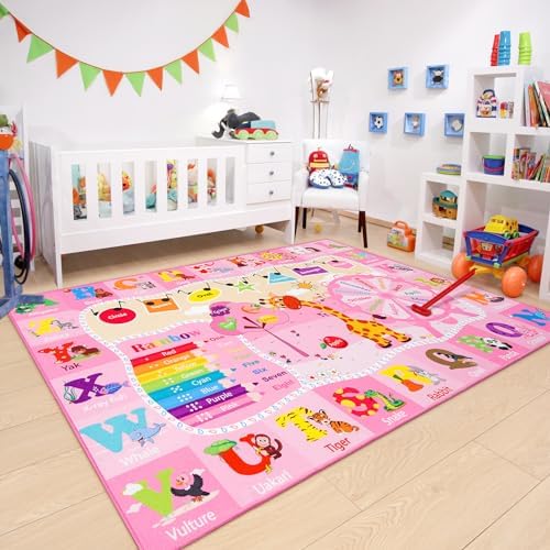 Chicrug 5x7 ABC Kids Rug for Classroom, Washable Non Slip Playroom Play Mat - Image 5