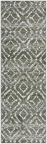 SAFAVIEH Runner Rug 2'6"x6' - Adirondack Collection - Contemporary Design, Dark Green & Ivory, Non-Shedding & Easy Cleaning, Ideal for Living Room, Bedroom, Entryway, Hallway (ADR108W) - Image 3