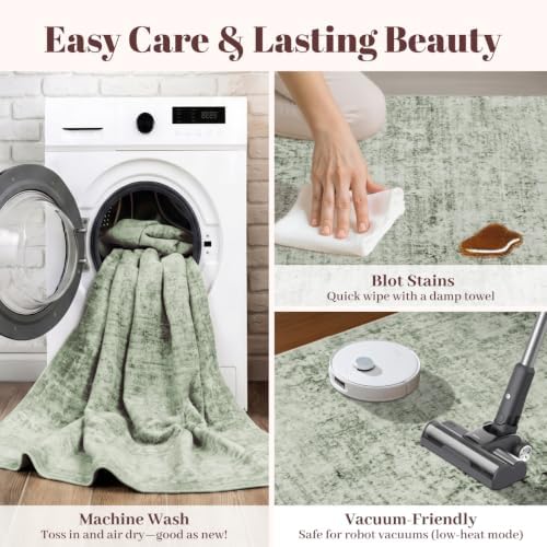 Homemate Washable Rug 9x12 Area Rugs - Vintage Rugs for Living Room - Image 5