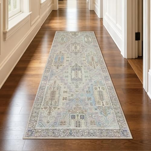 Vintage Persian Pattern 2.6x8 Runner Rug for Hallway Entryway by Unknown