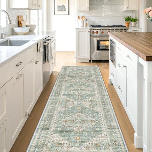 Washable Hallway Runner Rug 2'x10',Floor Carpet Runners for Entryway Green - Image 5