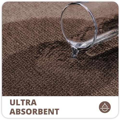 Bath Mat,Ultra Thin Bathroom Rugs,Rubber Bath Mats for Bathroom,No Slip Bath Rugs,Quick Dry,Machine Washable,Low Pile,Absorbent,Shower Outside,Sink,Home Decor Accessories.Brown,1'8"x2'8"(20x32inch) - Image 3