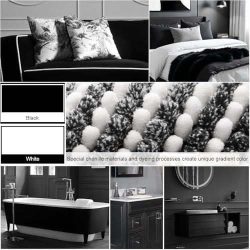BSICPRO Bathroom Rugs Sets 2 Piece, 32"x20" + U-Shaped 24"x20", Black - Image 3