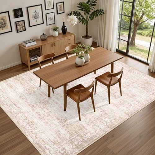 5x7 Area Rugs Living Room: Washable Rug for Bedroom Beige Brown - Image 5