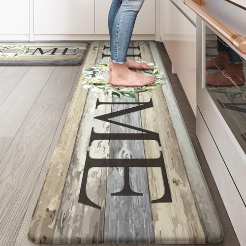 KIMODE Anti Fatigue Kitchen Mats for Floor Cushioned Kitchen Rugs Sets of 2 by StayinComfortCookwithJoy