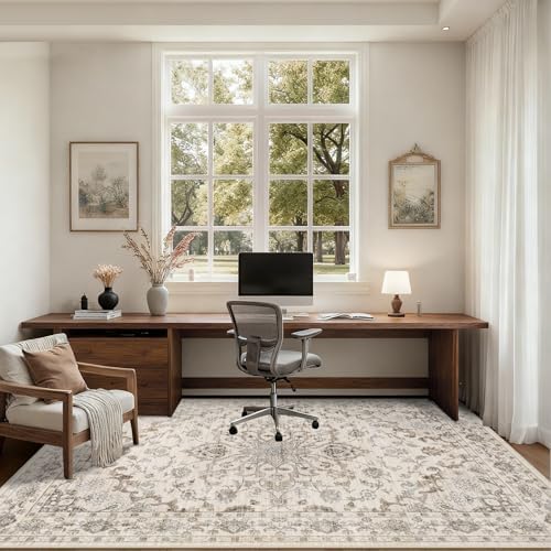 8x10 Area Rugs Living Room: Washable Rug for Bedroom Brown Beige - Image 6