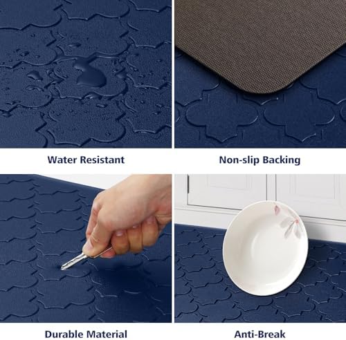 WISELIFE Kitchen Mat Cushioned Anti Fatigue Runner Rug, 17.3"x60", Blue - Image 3