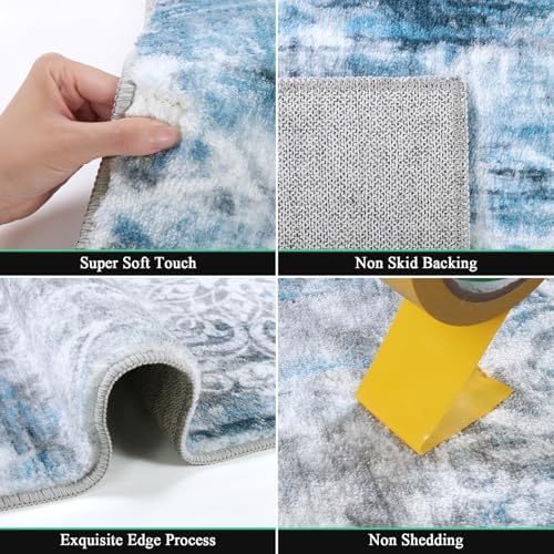 HEBE Hallway Runner Rug 2'x10', Washable Non Slip Kitchen Rug Runner - Image 4