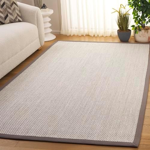 SAFAVIEH Natural Fiber Accent Rug 3x5 Textured, Marble & Khaki NF143E by Unknown