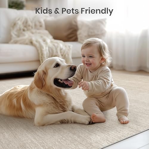 Valenrug Area Rugs 9x12 Living Room, Large Washable Rug Non Slip, Beige - Image 7