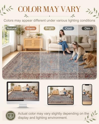 OLANLY 2x4 Washable Accent Rug Non Slip Carpet for Entryway Kitchen Bedside - Image 2