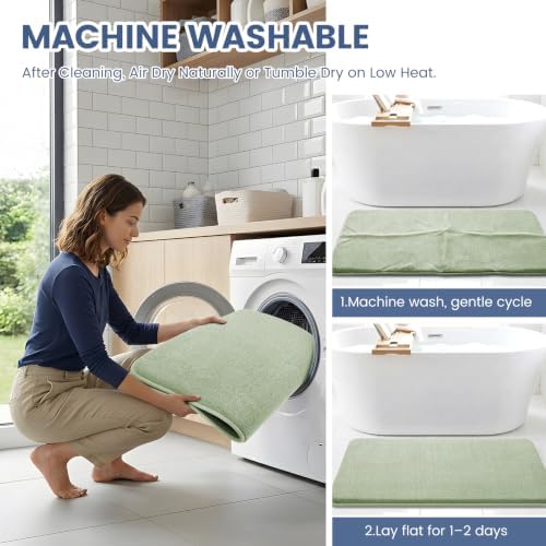 Smiry Memory Foam Bath Mat 44x32, Extra Soft Absorbent Bathroom Rugs - Image 6