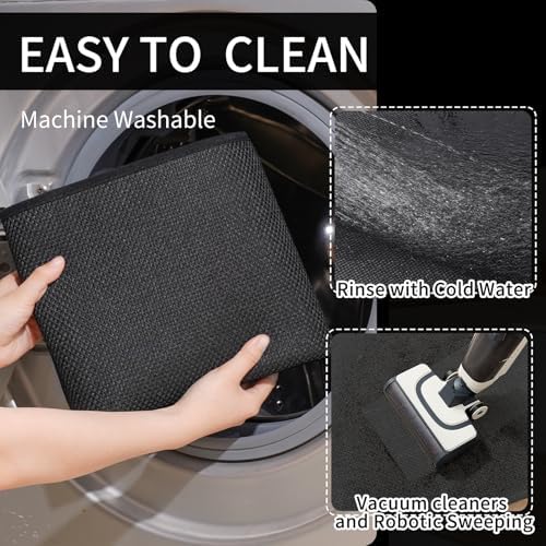 YDKGL Kitchen Rugs Kitchen Mats for Floor Non Slip Washable Black 17"x47" - Image 4