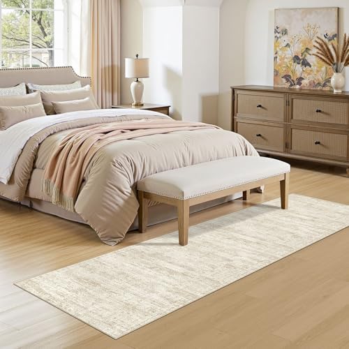 UERMEI 3x8 Washable Runner Rug for Hallway, Non Slip Low Pile Kitchen Carpet, Neutral Modern Abstract Indoor Floor Mat for Entryway Laundry, Kid & Pet Safe High Traffic Area, Beige/Brown - Image 4