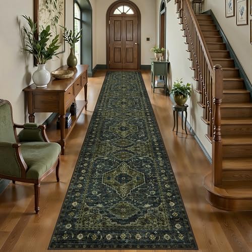 Tangsoo Oriental 2.6x14 Washable Runner Rug for Hallway Non Slip Runner Rug by Tangsoo