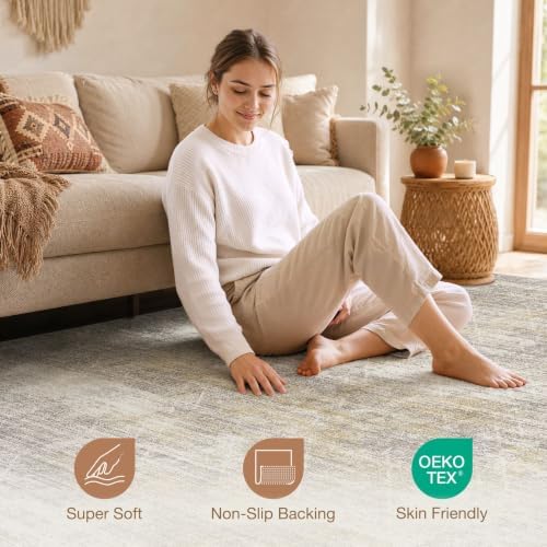 cotiled Boho 10x12 Area Rug for Living Room: Large Moroccan Washable Rug - Image 3