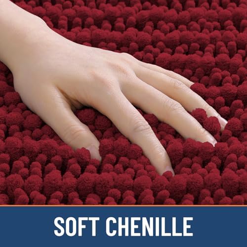 Smiry Bathroom Rugs 36X24, Extra Soft Rubber Backing Chenille Bath Mats - Image 4